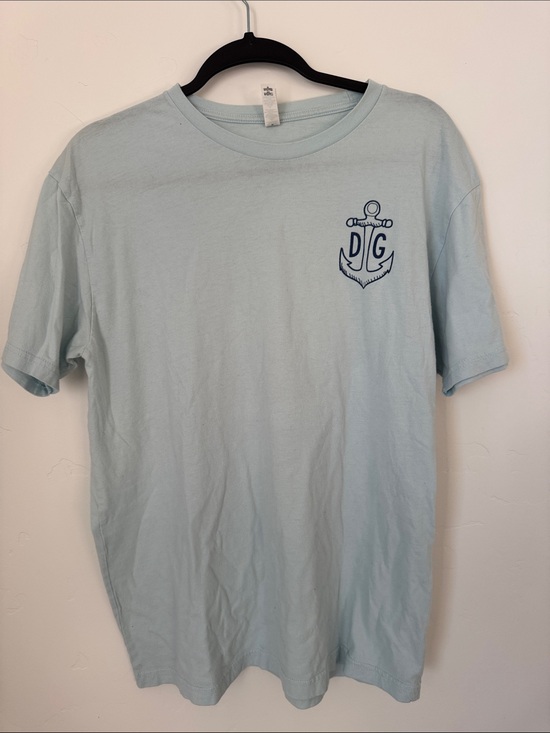 Next Level Apparel Tops - Delta Gamma Sorority Anchor Splash 2021 Graphic T-Shirt Sailboat Dogs Blue L